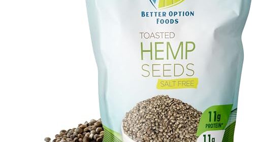 Toasted Hemp Seeds – Non GMO, Soy, Salt & Gluten Free Plant Primarily based Protein Snacks – Paleo & Vegan Keto Weight-reduction plan Pleasant – For Cereal, Yogurt, Ice Cream, Oatmeal, & Salads – Higher Choice Meals, 420g