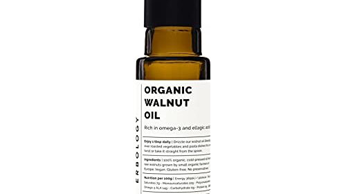 100% Natural Walnut Oil 3.4 fl oz – Chilly-Pressed – Wealthy in Omega-3 – Helps Cognitive Well being – Straight from Farm – Non GMO – No Components or Preservatives – Recyclable Glass Bottle