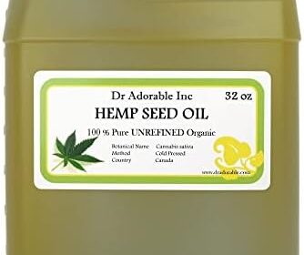 Dr Lovely – 32 oz – Hemp Seed Oil UNREFINED – 100% Pure Pure Chilly Pressed Natural