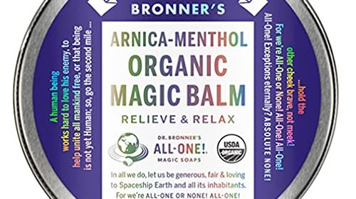Dr. Bronner’s – Natural Magic Balm (Arnica-Menthol, 2 Ounce) – Made with Natural Beeswax and Natural Hemp Oil, Relieves and Relaxes Sore Muscular tissues and Achy Joints, Moisturizes and Soothes Dry Pores and skin