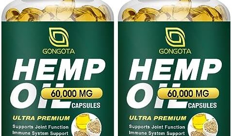 Hemp Oil Capsules – 100% Natural Hemp Oil, 60,000 Max Energy, Helps Immune, Pores and skin, Calm, Sleep & Total Well being – 180 Veggie Softgels