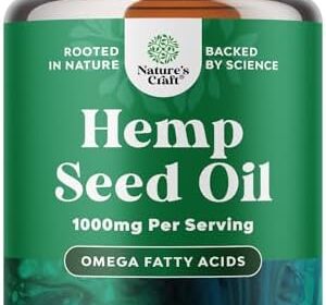 Excessive Absorption Hemp Oil Capsules – Vegan Omega 3 6 9 Complement with Important Fatty Acids for Joint Assist Enjoyable Temper and Pores and skin Well being – Halal Non-GMO 1000mg per Serving Hemp Seed Oil Capsules