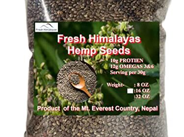 Natural Edible Uncooked Hemp Seeds for Consumption -1lb, Protein 10g & 12g Omega per Serving Keto Pleasant – Develop at Mt. Everest Nation, Nepal