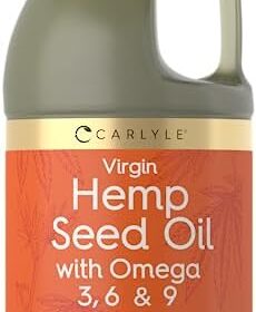Carlyle Hemp Seed Oil | 64 fl oz | Virgin, Chilly Pressed | with Omega 3, 6, 9 | Vegan, Non-GMO, Gluten Free